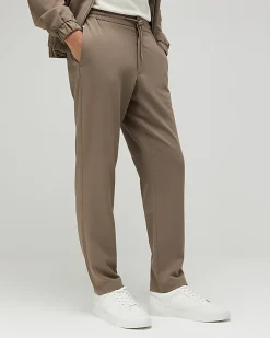 Beige Slim Fit Elasticated Smart Joggers