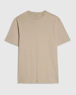 Beige Slim Fit Interlock Crew Neck T-Shirt