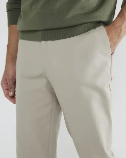Beige Slim Fit Stretch Chino Trousers
