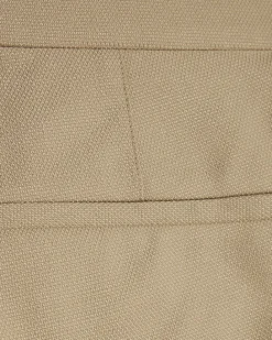 Beige Slim Fit Stretch Textured Suit Trousers