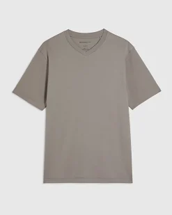 Beige Slim Fit V Neck T-Shirt