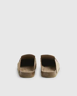 Beige Slip On Mule Sandals