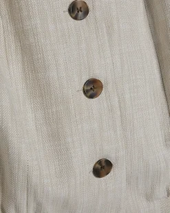 Beige Tailored Bomber Jacket