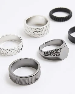 Black And Silver Ring Multi Pack
