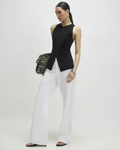 Black Asymmetric Bow Tie Front Waistcoat