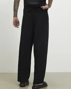 Black Barrel Fit Pleated Joggers