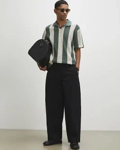 Black Barrel Fit Trousers