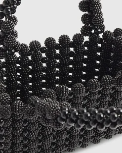 Black Beaded Clutch Bag