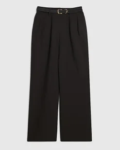 Black Belted Wide Leg Trousers