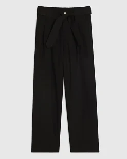 Black Belted Wide Leg Trousers