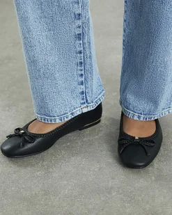Black Bow Flat Ballet Pumps