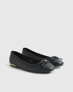 Black Bow Flat Ballet Pumps