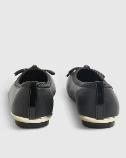 Black Bow Flat Ballet Pumps