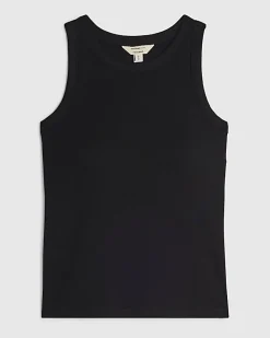 Black Built In Bra Vest Top