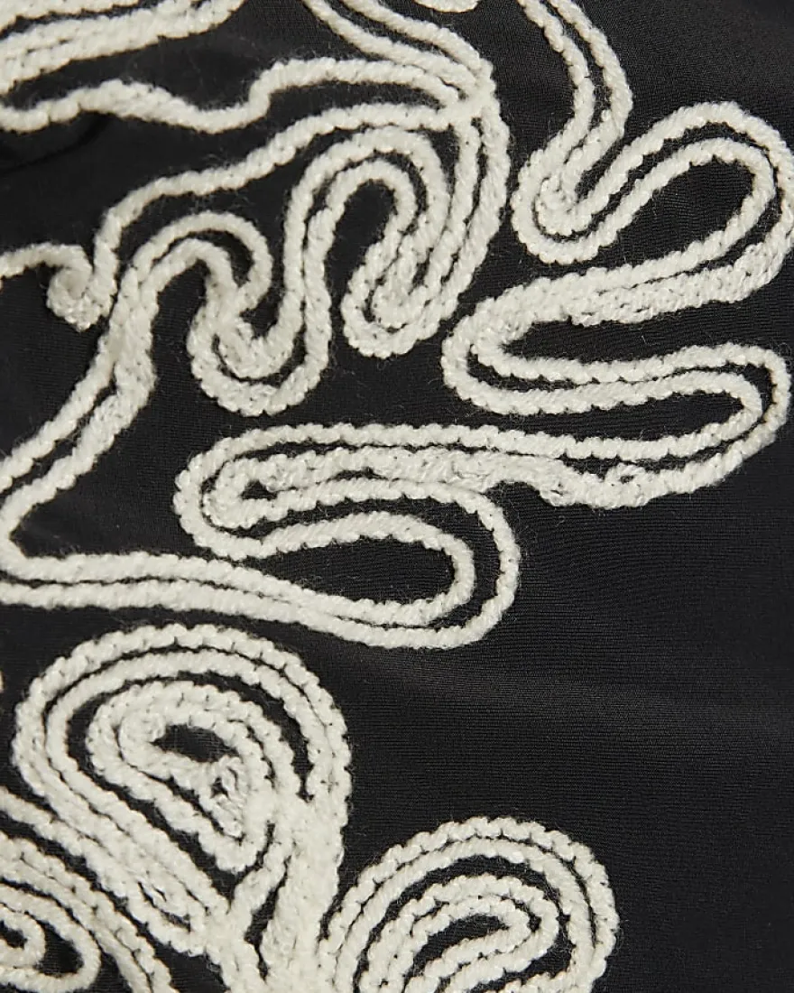 Black Cornelli Print Swimsuit
