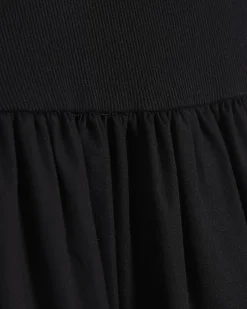 Black Cotton Sleeveless Whipstitch Maxi Dress