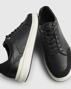 Black Cupsole Lace Up Trainers
