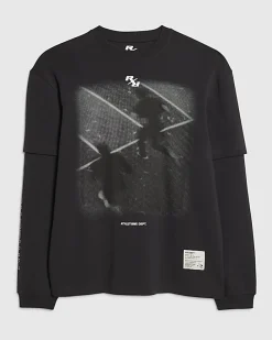 Black Double Layered Long Sleeve T-Shirt