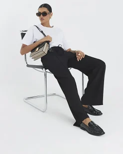 Black Elasticated Wide Leg Smart Joggers