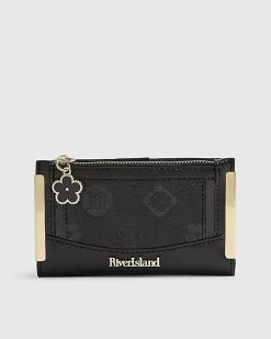 Black Embossed Monogram Mini Purse