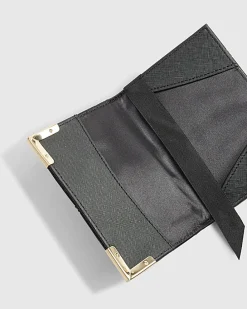 Black Embossed Monogram Print Passport Cover