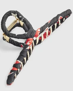 Black Fabric Wrapped Claw Hair Clip