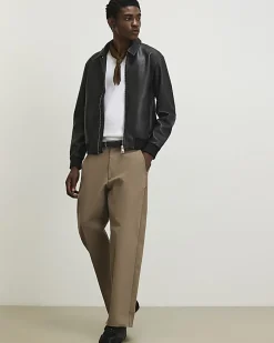 Black Faux Leather Zip Jacket