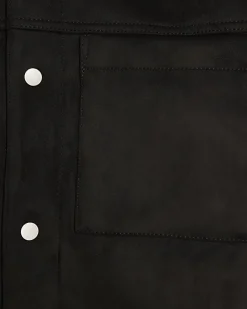Black Faux Suede Shacket