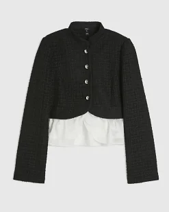 Black Frill Hem Trophy Jacket