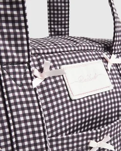Black Gingham Bow Holdall Bag