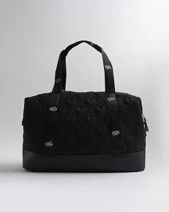 Black Heart Quilted Holdall Bag