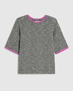 Black Herringbone Whipstitch T-Shirt