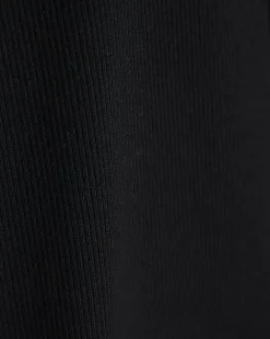 Black High Waisted Ribbed Flare Leggings