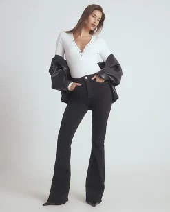 Black High Waisted Sculpt Flare Jeans