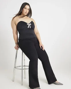 Black High Waisted Sculpt Flare Jeans