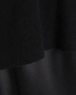 Black Hybrid Satin Jumper Maxi Dress