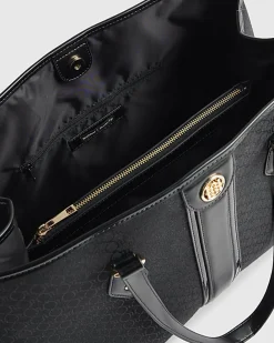Black Jacquard Monogram Shopper Bag Bundle