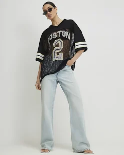 Black Lace Boston Number T-Shirt