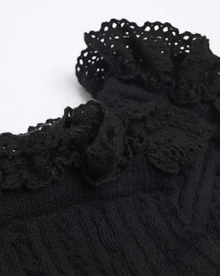 Black Lace Frill Socks