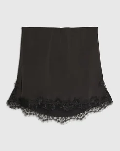 Black Lace Trim Bandeau Tunic Top