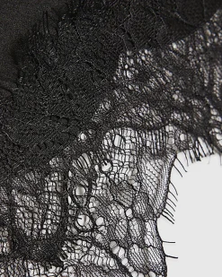 Black Lace Trim Waist Scarf