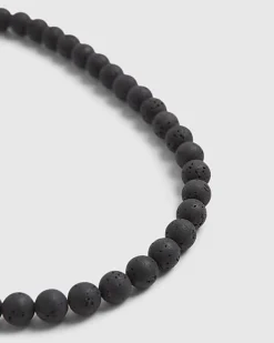 Black Lava Bead Necklace
