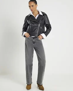 Black Leather Biker Jacket