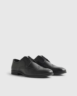 Black Leather Brogue Shoes