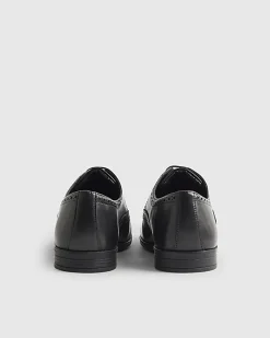 Black Leather Brogue Shoes