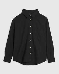 Black Linen Blend Shirt