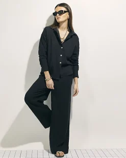 Black Linen Blend Shirt