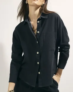 Black Linen Blend Shirt