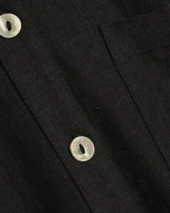 Black Linen Blend Shirt