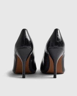 Black Long Chisel Toe Court Heels